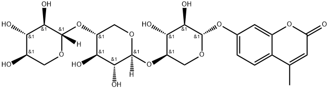 4-Methylumbelliferyl-b-D-xylotrioside Struktur