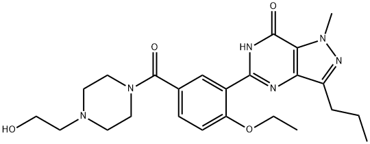 7H-Pyrazolo[4,3-d]pyrimidin-7-one, 5-[2-ethoxy-5-[[4-(2-hydroxyethyl)-1-piperazinyl]carbonyl]phenyl]-1,6-dihydro-1-methyl-3-propyl- Struktur