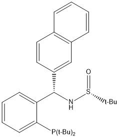 [S(R)]-N-[(S)-[2-(Di-tert-butylphosphino)phenyl[(2-naphthalenyl)methyl]-2-methyl-2-propanesulfinamide Struktur