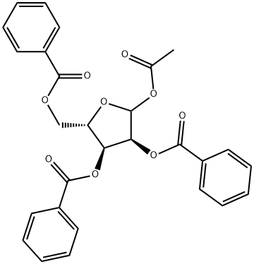 1-O-Acetyl-2,3,5-tri-O-benzoyl-L-ribose Struktur