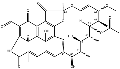 Rifamycin, 1,4-dideoxy-3-formyl-1,4-dihydro-1,4-dioxo- (9CI) Struktur