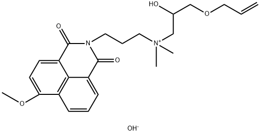 1H-Benz[de]isoquinoline-2(3H)-propanaminium, N-[2-hydroxy-3-(2-propen-1-yloxy)propyl]-6-methoxy-N,N-dimethyl-1,3-dioxo-, hydroxide (1:1) Struktur