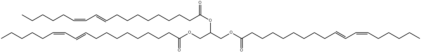 10,12-Octadecadienoic acid, 1,1',1''-(1,2,3-propanetriyl) ester, (10E,10'E,10''E,12Z,12'Z,12''Z)- Struktur