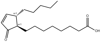 3-Cyclopentene-1-octanoic acid, 2-oxo-5-pentyl-, (1R,5S)-rel- Struktur