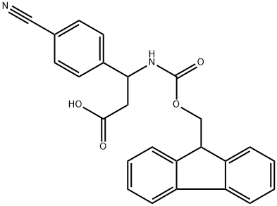 3-(4-Cyano-phenyl)-3-(9H-fluoren-9-ylmethoxy)carbonyl]amino) propanoic acid Struktur