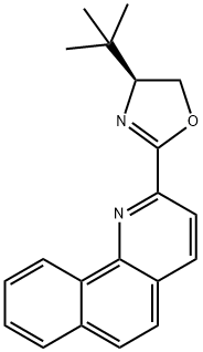 Benzo[h]quinoline, 2-[(4S)-4-(1,1-dimethylethyl)-4,5-dihydro-2-oxazolyl]- Struktur