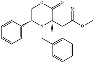 3-Morpholineacetic acid, 3-methyl-2-oxo-5-phenyl-4-(phenylmethyl)-, methyl ester, (3R,5R)-