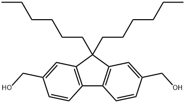 9,9-Dihexyl-9H-fluorene-2,7-diyl)dimethanol Struktur