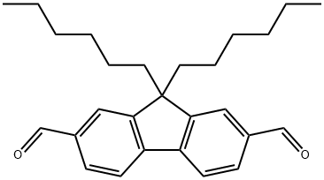 9,9-Dihexyl-9H-fluorene-2,7-dicarbaldehyde Struktur