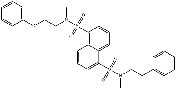 1-N,5-N-dimethyl-1-N-(2-phenoxyethyl)-5-N-(2-phenylethyl)naphthalene-1,5-disulfonamide Struktur