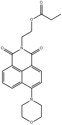 1H-Benz[de]isoquinoline-1,3(2H)-dione, 6-(4-morpholinyl)-2-[2-(1-oxopropoxy)ethyl]- Struktur