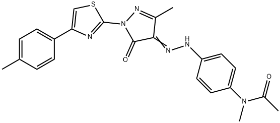 N-methyl-N-[4-(2-{3-methyl-1-[4-(4-methylphenyl)-1,3-thiazol-2-yl]-5-oxo-1,5-dihydro-4H-pyrazol-4-ylidene}hydrazino)phenyl]ac Struktur