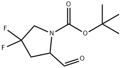 1-Pyrrolidinecarboxylic acid, 4,4-difluoro-2-formyl-, 1,1-dimethylethyl ester Struktur