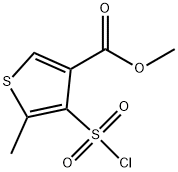 3-Thiophenecarboxylic acid, 4-(chlorosulfonyl)-5-methyl-, methyl ester Struktur