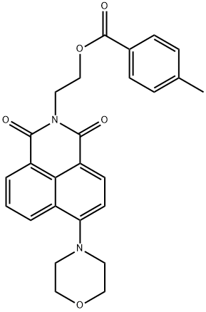 Benzoic acid, 4-methyl-, 2-[6-(4-morpholinyl)-1,3-dioxo-1H-benz[de]isoquinolin-2(3H)-yl]ethyl ester Struktur