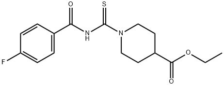 4-Piperidinecarboxylic acid, 1-[[(4-fluorobenzoyl)amino]thioxomethyl]-, ethyl ester Struktur