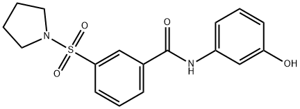 Benzamide, N-(3-hydroxyphenyl)-3-(1-pyrrolidinylsulfonyl)- Struktur