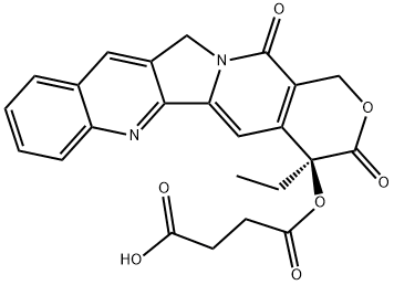 1-[(4S)-4-ethyl-3,4,12,14-tetrahydro-3,14-dioxo-1H-pyrano[3',4':6,7]indolizino[1,2-b]quinolin-4-yl] ester Struktur