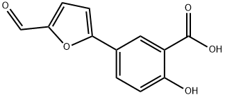 Benzoic acid, 5-(5-formyl-2-furanyl)-2-hydroxy- Struktur