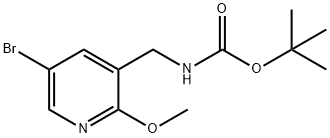 Carbamic acid, [(5-bromo-2-methoxy-3-pyridinyl)methyl]-, 1,1-dimethylethyl ester (9CI) Struktur