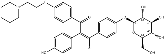 4’-Raloxifene-β-D-glucopyranoside Struktur