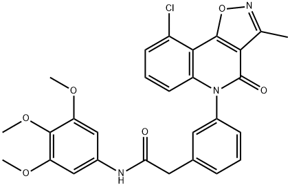 Benzeneacetamide, 3-(9-chloro-3-methyl-4-oxoisoxazolo[4,5-c]quinolin-5(4H)-yl)-N-(3,4,5-trimethoxyphenyl)- Struktur