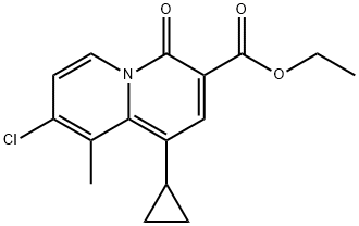 Ethyl 8-chloro-1-cyclopropyl-9-methyl-4-oxo-4H-quinolizine-3-carboxylate Struktur