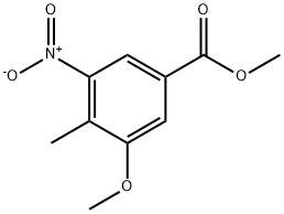 Benzoic acid, 3-methoxy-4-methyl-5-nitro-, methyl ester Struktur