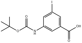 3-tert-Butoxycarbonylamino-5-iodo-benzoic acid Struktur