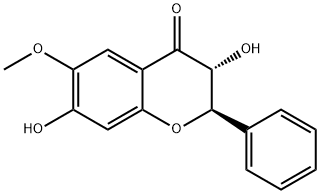 4H-1-Benzopyran-4-one, 2,3-dihydro-3,7-dihydroxy-6-methoxy-2-phenyl-, (2R,3R)- Struktur