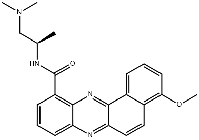 Benzo[a]phenazine-11-carboxamide, N-[(1R)-2-(dimethylamino)-1-methylethyl]-4-methoxy- Struktur