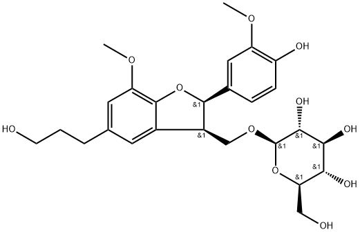 (7R,8R)-Dihydrodehydrodiconiferyl alcohol 9-O-β-D-glucoside Struktur