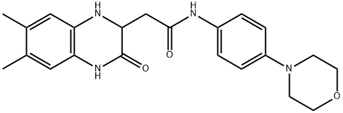 2-Quinoxalineacetamide, 1,2,3,4-tetrahydro-6,7-dimethyl-N-[4-(4-morpholinyl)phenyl]-3-oxo- Struktur