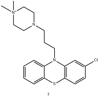 Piperazinium, 4-[3-(2-chloro-10H-phenothiazin-10-yl)propyl]-1,1-dimethyl-, iodide (1:1) Struktur