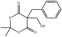 1,3-Dioxane-4,6-dione, 5-(hydroxymethyl)-2,2-dimethyl-5-(phenylmethyl)- Struktur