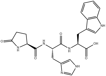 L-Tryptophan, 5-oxo-L-prolyl-L-histidyl- Struktur