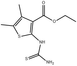 3-Thiophenecarboxylic acid, 2-[(aminothioxomethyl)amino]-4,5-dimethyl-, ethyl ester Struktur