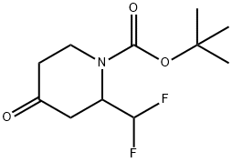 1-Piperidinecarboxylic acid, 2-(difluoromethyl)-4-oxo-, 1,1-dimethylethyl ester Struktur