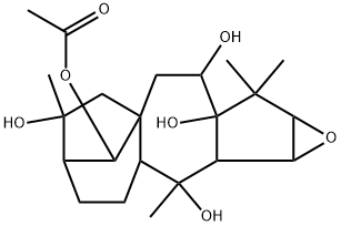 (2β,3β,14R)-2,3-エポキシグラヤノトキサン-5,6β,10,14,16-ペンタオール14-アセタート 化學(xué)構(gòu)造式