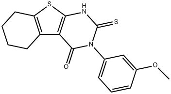 [1]Benzothieno[2,3-d]pyrimidin-4(1H)-one, 2,3,5,6,7,8-hexahydro-3-(3-methoxyphenyl)-2-thioxo- Struktur