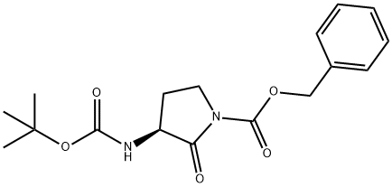 1-Pyrrolidinecarboxylic acid, 3-[[(1,1-dimethylethoxy)carbonyl]amino]-2-oxo-, phenylmethy Struktur