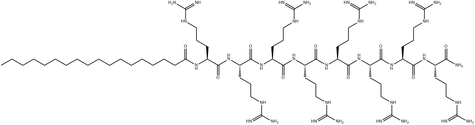 L-Argininamide, N2-(1-oxooctadecyl)-L-arginyl-L-arginyl-L-arginyl-L-arginyl-L-arginyl-L-arginyl-L-arginyl- Structure