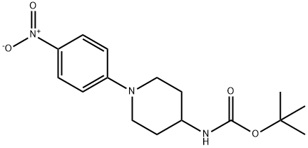 Carbamic acid, N-[1-(4-nitrophenyl)-4-piperidinyl]-, 1,1-dimethylethyl ester Struktur