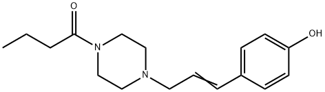 1-Butyryl-4-[3-(4-hydroxy-phenyl)-allyl]-piperazine Struktur