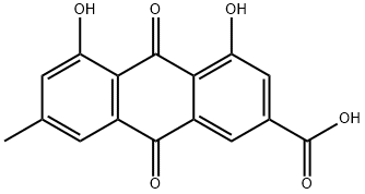 2-Anthracenecarboxylic acid, 9,10-dihydro-4,5-dihydroxy-7-methyl-9,10-dioxo- Struktur