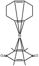 Nickel, [(1,2,5,6-η)-1,5-cyclooctadiene][(2,3,5,6-η)-2,3,5,6-tetramethyl-2,5-cyclohexadiene-1,4-dione]- Struktur