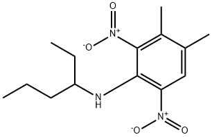 Benzenamine, N-(1-ethylbutyl)-3,4-dimethyl-2,6-dinitro- Struktur