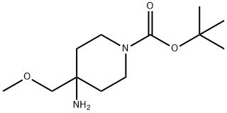 1-Piperidinecarboxylic acid, 4-amino-4-(methoxymethyl)-, 1,1-dimethylethyl ester Struktur