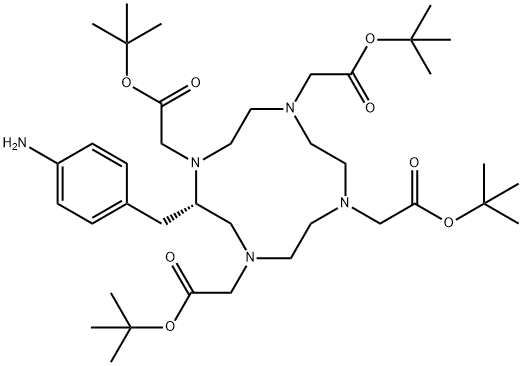 penta-t-butyl ((S)-2-(4-aminobenzyl)-1,4,7,10-tetraazacyclododecane-N,N’,N”,N”’-tetraacetic acid) Struktur