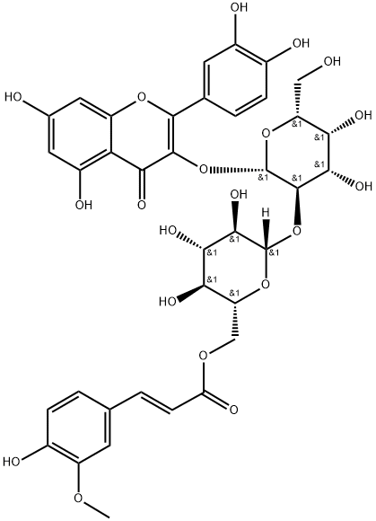 Quercetin 3-O-[2-O-(6-O-E-feruloyl)-beta-D-glucopyranosyl]-beta-D-galactopyranoside Struktur